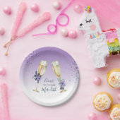 Lavender Ombre Aquamarin Champagne Toast 21. Gebur Pappteller (Party)