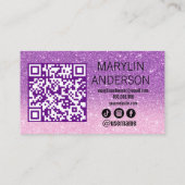 Lavender Ombre Glitzer Lash Technician QR Visitenkarte (Rückseite)