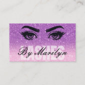 Lavender Ombre Glitzer Lash Technician QR Visitenkarte (Vorderseite)