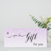 *~* Lavender Ombre Glitzer Trendy Pastel Gift Card (Stehend Vorderseite)