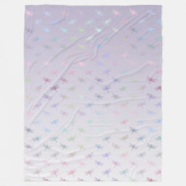 Lavender Ombre Rainbow Dragonflies Fleecedecke