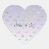 Lavender Ombre Rainbow Dragonflies Herz-Aufkleber (Vorderseite)