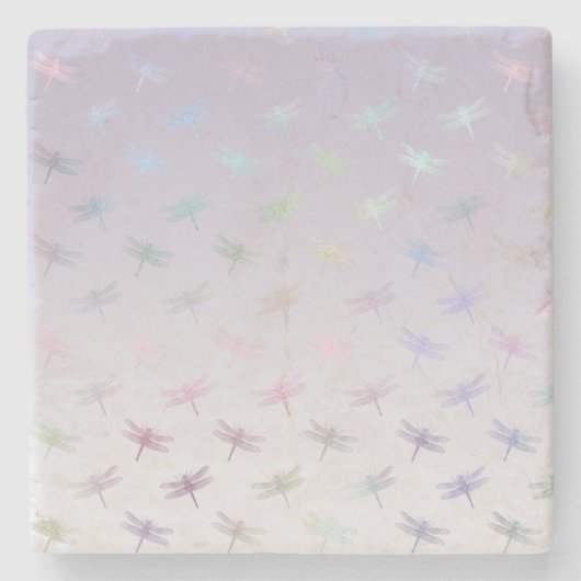 Lavender Ombre Rainbow Dragonflies Steinuntersetzer (Vorderseite)