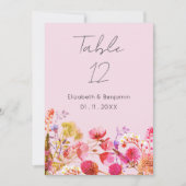 Lavender Orange Pink Yellow Floral Table Numbers Einladung (Vorderseite)