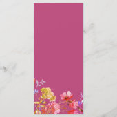 Lavender Orange Pink Yellow Floral Wedding Menü Programm (Rückseite)