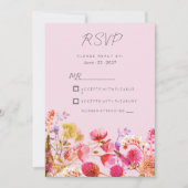 Lavender Orange Pink Yellow Summer Floral RSVP Einladung (Vorderseite)