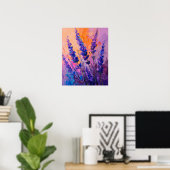 Lavender Orange Sunset Painting Wall Art Poster (Heimbüro)