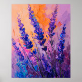 Lavender Orange Sunset Painting Wall Art Poster (Vorne)