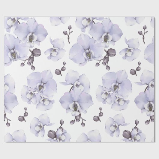 Lavender Orchid Baby Shower Wrapping Paper Geschenkpapier (Flach)