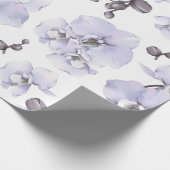 Lavender Orchid Baby Shower Wrapping Paper Geschenkpapier (Ecke)