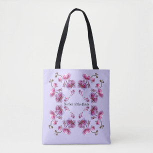 Lavender Orchids Benutzerdefinierter Textname Hoch Tasche