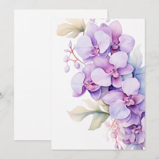 Lavender Orchids Elegante Besondere Anlass Feiertagskarte