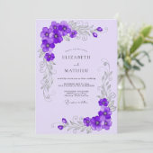 Lavender Ornate Spring Wedding Einladung (Stehend Vorderseite)