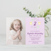 Lavender Oster 2. Geburtstag Einladung (Stehend Vorderseite)