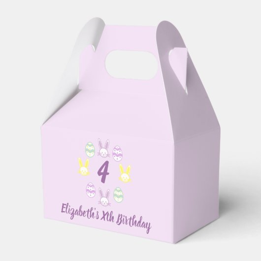 Lavender Oster 4. Geburtstag Geschenkschachtel (Vorderseite)