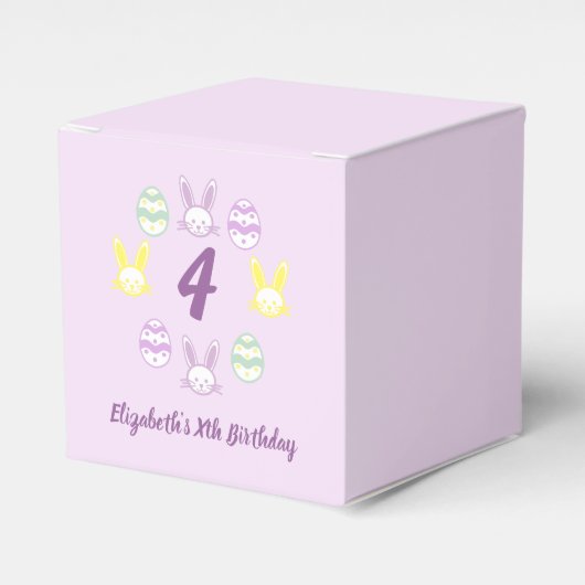 Lavender Oster 4. Geburtstag Geschenkschachtel (Vorderseite)