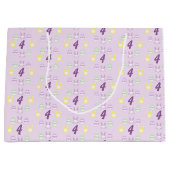 Lavender Oster 4. Geburtstag Große Geschenktüte (Vorderseite)
