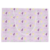 Lavender Oster 4. Geburtstag Große Geschenktüte (Rückseite)