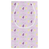 Lavender Oster 4. Geburtstag Kleine Geschenktüte (Rückseite)