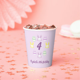Lavender Oster 4. Geburtstag Pappbecher