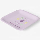 Lavender Oster 4. Geburtstag Pappteller (Gewinkelt)