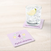 Lavender Oster 4. Geburtstag Rechteckiger Pappuntersetzer (Vor Ort)