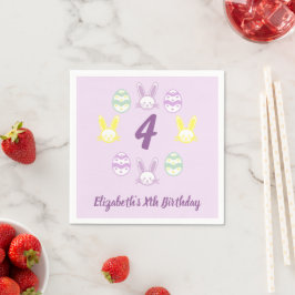 Lavender Oster 4. Geburtstag Serviette