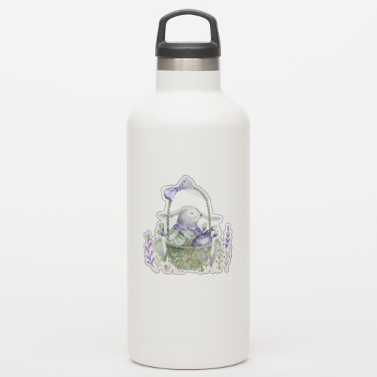 Lavender Ostersonne, Eier und Korb Aufkleber (Wassserflasche)