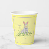 Lavender Ostersonnige Gelbe Hintergrund Pappbecher (Vorderseite)