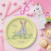 Lavender Ostersonnige Gelbe Hintergrund Pappteller (Party)