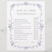 Lavender 'Over or Under' Bridal Shower Game (Vorderseite)
