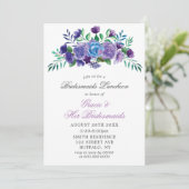 Lavender Paint Floral Bridesmaids Luncheon Invites (Stehend Vorderseite)