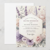 Lavender Painted Meadow Wedding Einladung (Vorne/Hinten)