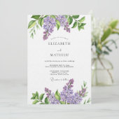 Lavender Painterly Botanical Wedding Einladung (Stehend Vorderseite)