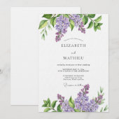 Lavender Painterly Botanical Wedding Einladung (Vorne/Hinten)