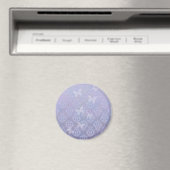 Lavender Pale Blue Butterfats Damask Magnet (In Situ (Geschirrspüler))