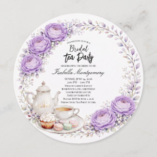 Lavender Palette Tea Party Bridal Shower Einladung