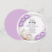 Lavender Palette Tea Party Bridal Shower Einladung (Vorne/Hinten)