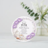 Lavender Palette Tea Party Bridal Shower Einladung (Stehend Vorderseite)