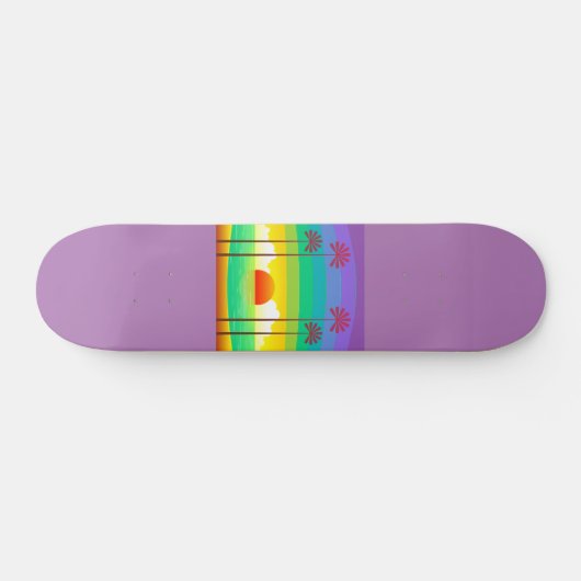 Lavender Palm Trees Summer Skateboard (Horizontal)