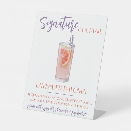 Lavender Paloma Signature Cocktail Recipe Sockelschild (Vorderseite)