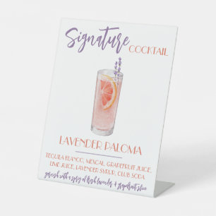 Lavender Paloma Signature Cocktail Rezept Sockelschild