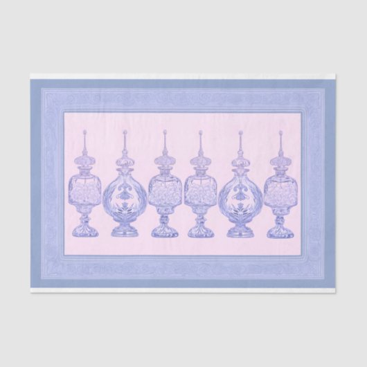 Lavender Parfüm Flaschen Dekanter AD8 Decoupage Seidenpapier (Vorderseite)