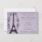 Lavender Paris Grunge Bridal Dusche Einladung (Vorderseite)