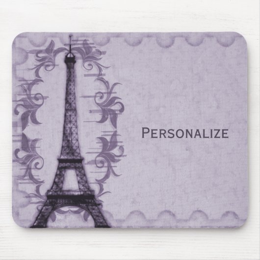 Lavender Paris Grunge Mousepad (Vorne)