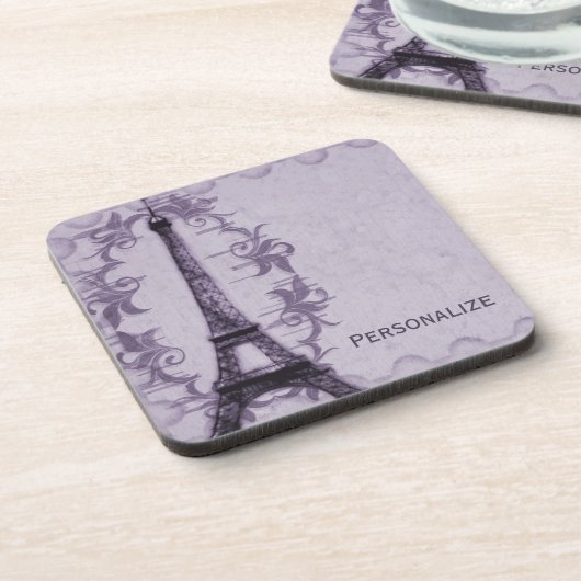 Lavender Paris Grunge Untersetzer (Linke Seite)