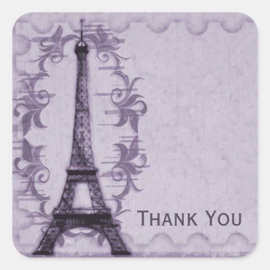Lavender Paris Grunge Vielen Dank, Sticker (Vorderseite)