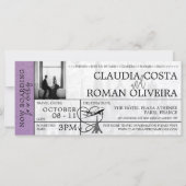 Lavender Paris Wedding Boarding Pass Einladung (Vorderseite)