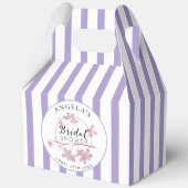 Lavender Parisian Stripes Bridal Shower  Geschenkschachtel (Vorderseite)