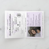 Lavender Passport Foto Einladung Hochzeit (Innenseite)